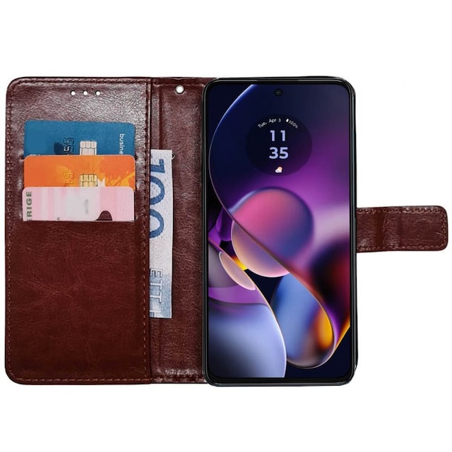 Wallet cover 3-kort Motorola Moto G54 - Brun