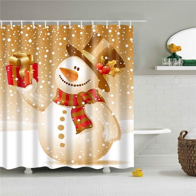 Badeforhæng Juleboligindretning - Sne mand