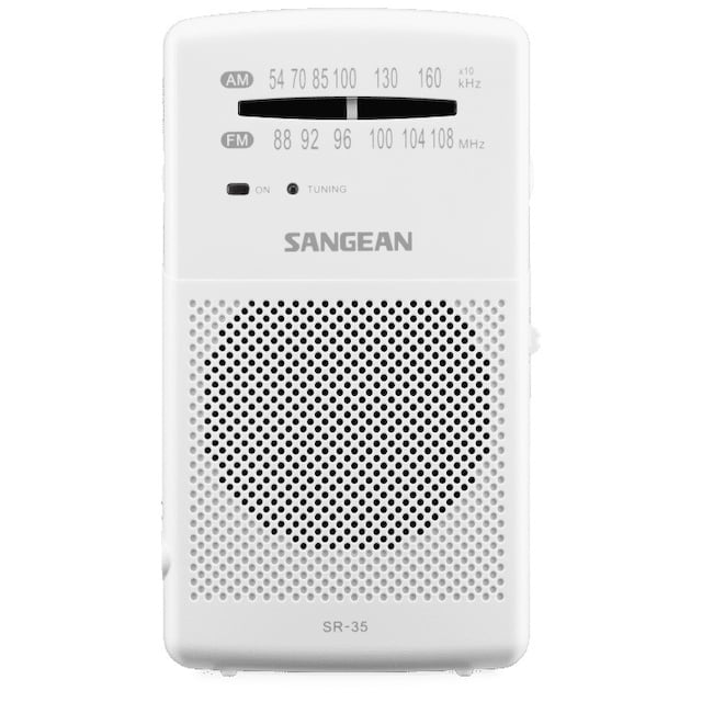 Sangean SR-35 bærbar analog radio (hvid)