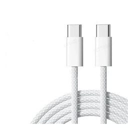 NÖRDIC 1m USB 2.0 USB-C til C-kabel til iPhone 15/15 Pro/15 Plus/15 Pro Max 2,4A 480Mbps 60W hvid