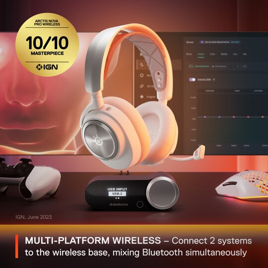 SteelSeries Arctis Nova Pro gaming-høretelefoner (PC, hvid)