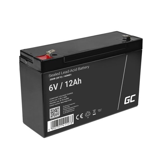Green Cell AGM Batteri 6V 12Ah
