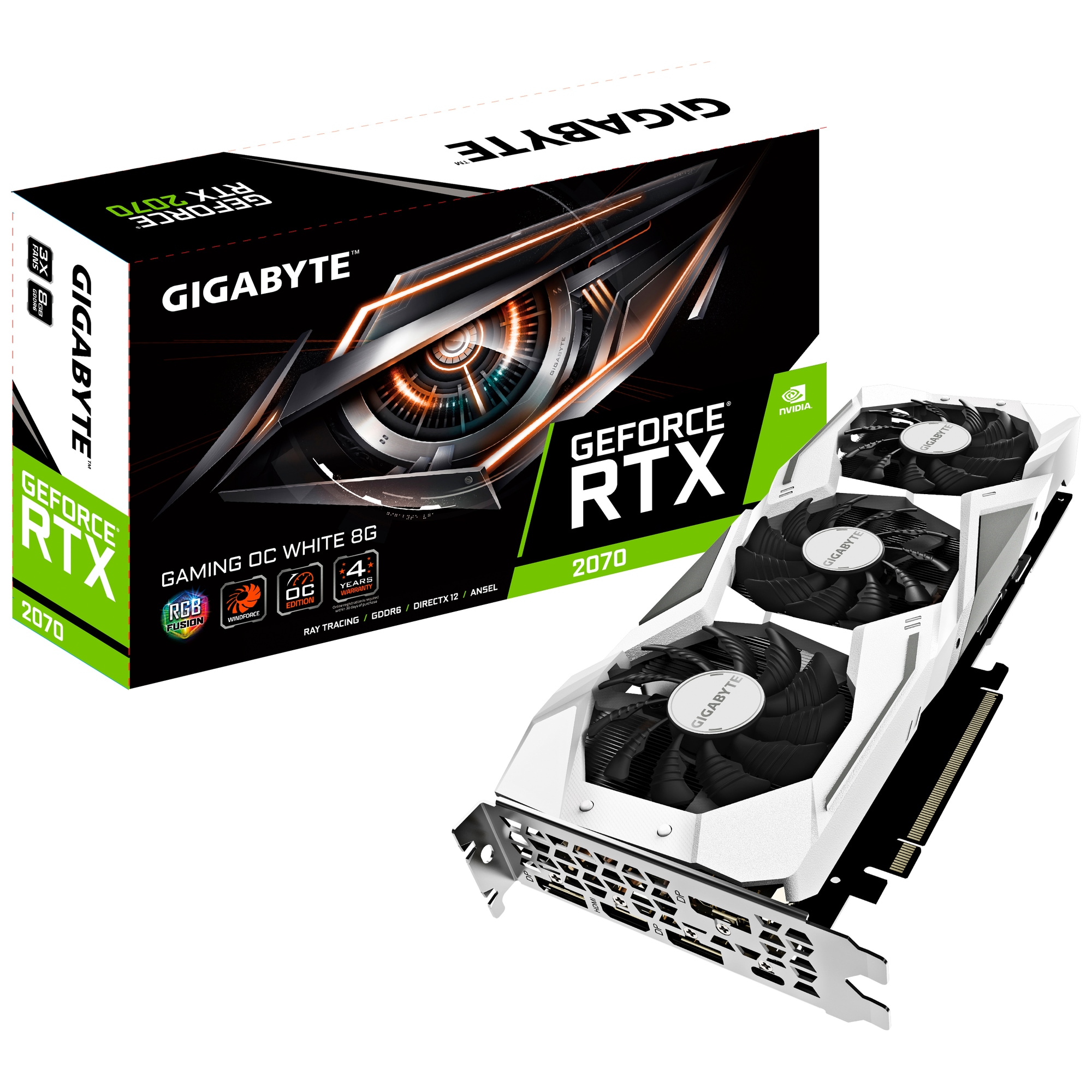 Gigabyte GeForce RTX 2070 Gaming OC grafikkort 8G (hvid) | Elgiganten