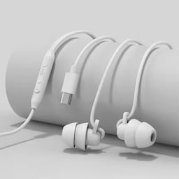 USB-C headset in-ear hovedtelefoner søvn støj isolering - Hvid