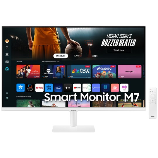 Samsung Smart Monitor M7 32" skærm (hvid)