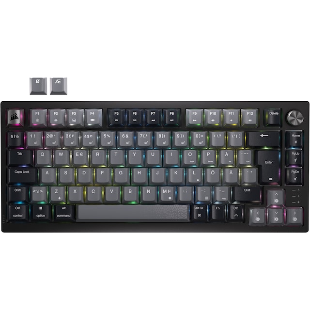 Corsair K65 Plus gaming-tastatur (sort, grå)