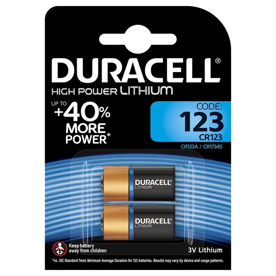 Duracell batteri Ultra Photo CR123A - 2 i pakke | Elgiganten