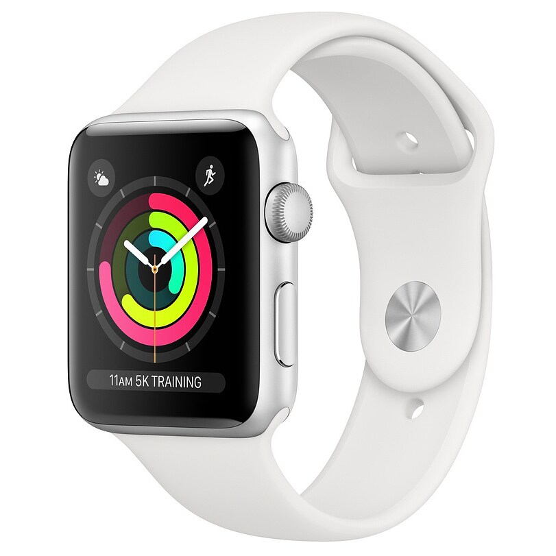 Apple Watch Series 3 38 mm (sølv alu/hvid sportsrem) - Smartwatch -  Elgiganten