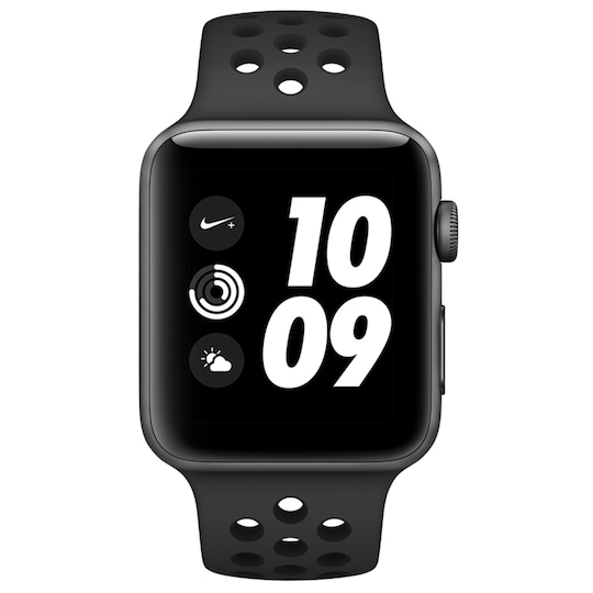 Apple Watch Series 3 Nike+ 38 mm (antracit/sort rem) | Elgiganten