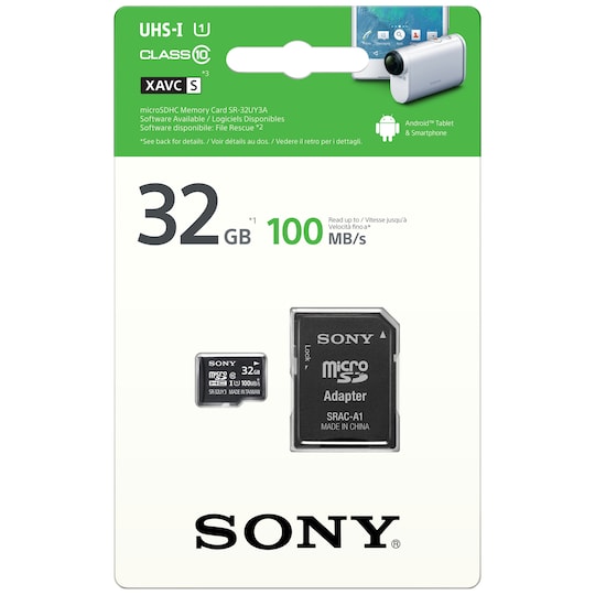 Precipice Analytiker Brawl Sony Micro SD hukommelseskort 32 GB + adapter | Elgiganten