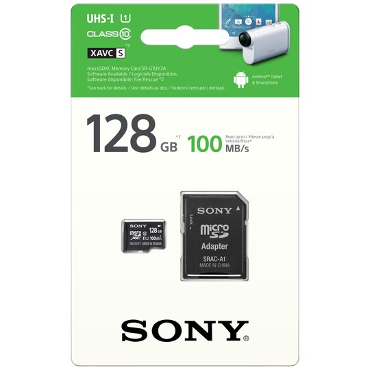 Sony Micro SD hukommelseskort 128 GB + adapter | Elgiganten