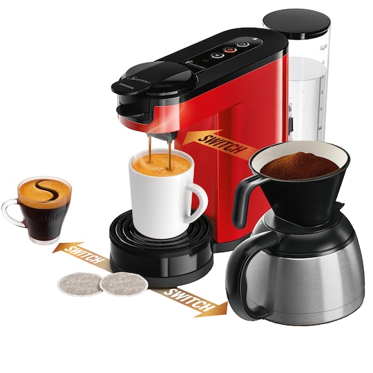 Senseo Switch 3in1 Kaffemaskine Base+ (rød) | Elgiganten