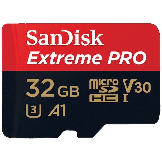 SanDisk Extreme PRO microSDHC 32 GB hukommelseskort med SD-adapter |  Elgiganten