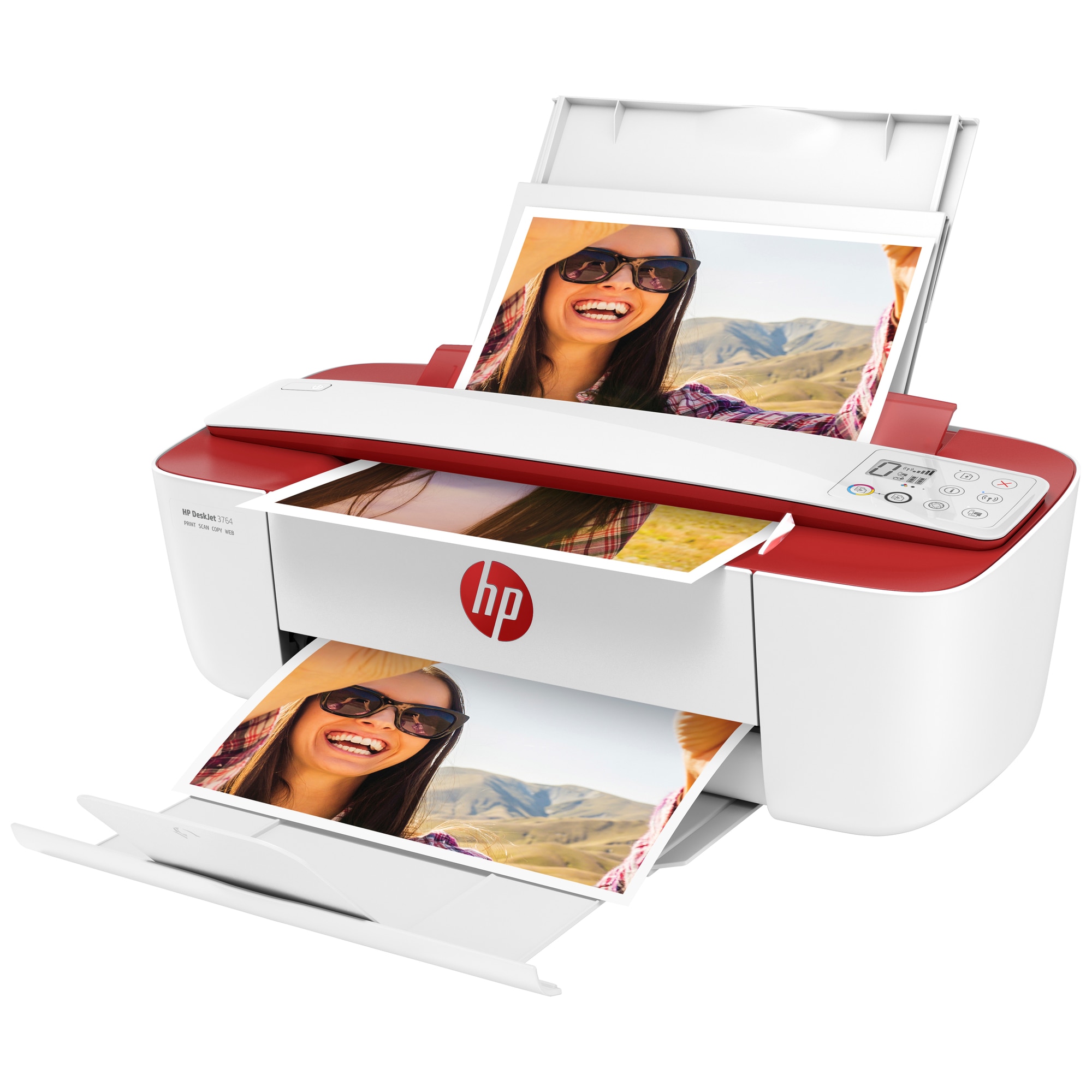 HP DeskJet 3764 AIO inkjet-printer (rød/hvid) | Elgiganten