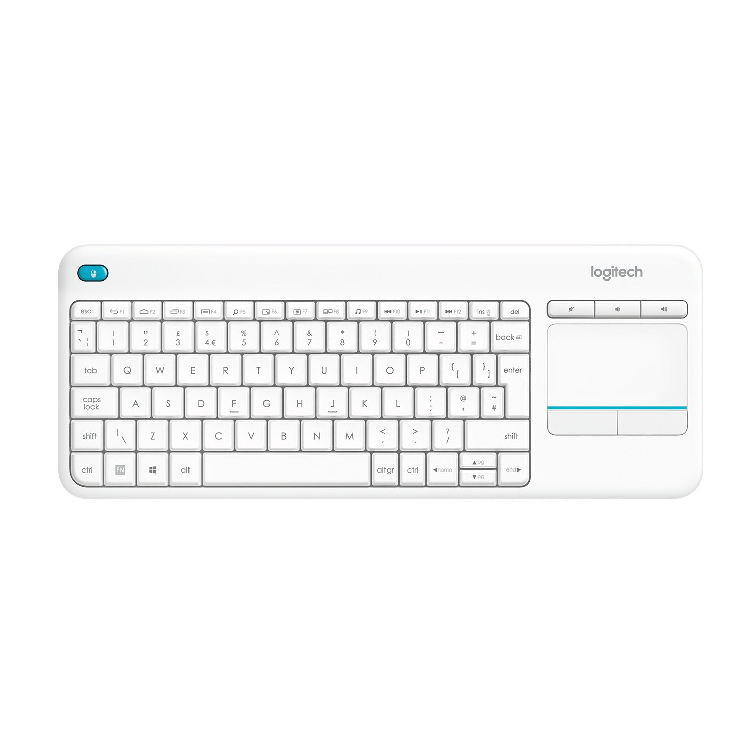 Logitech Wireless Touch tastatur K400 Plus (hvid) | Elgiganten