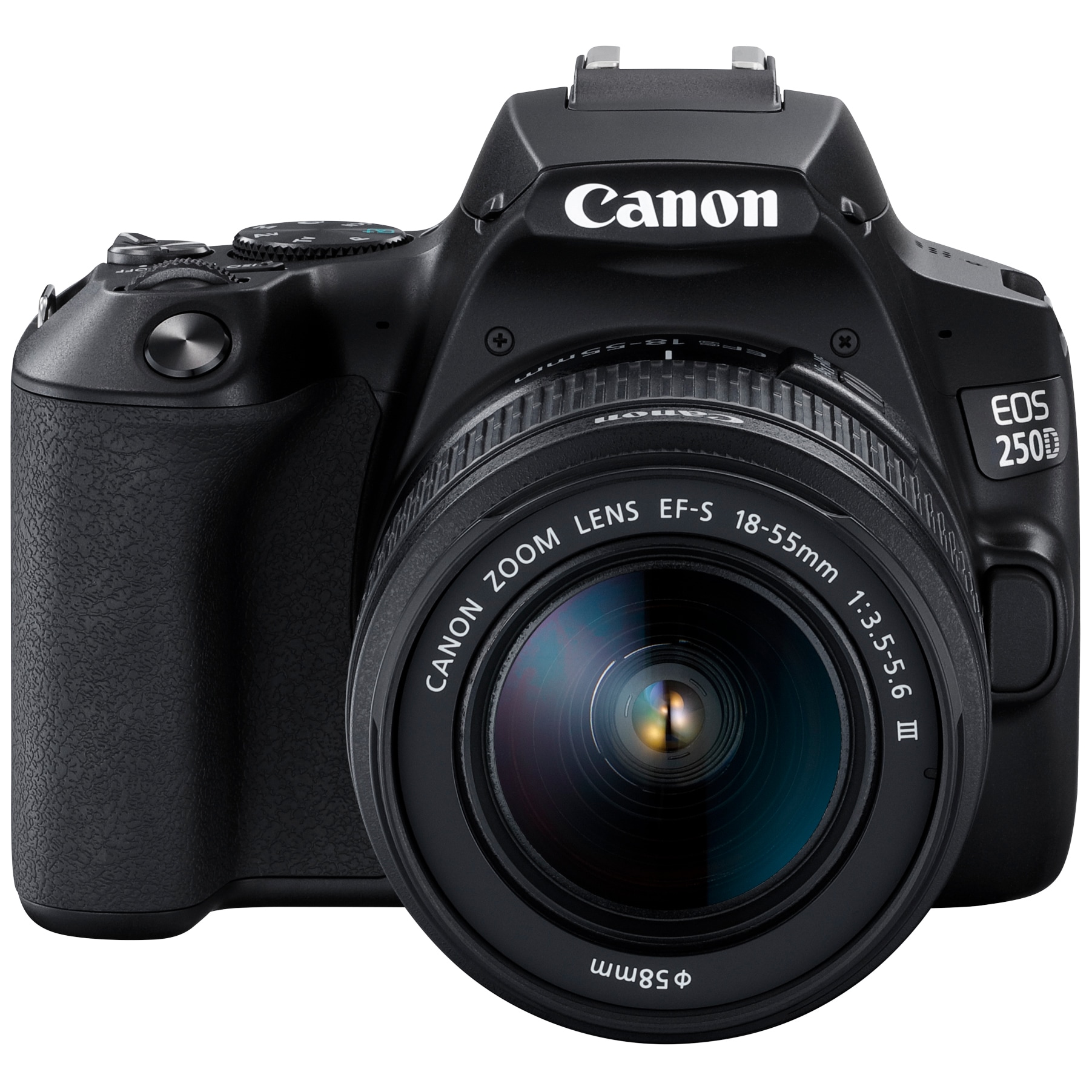 Canon EOS 250D DSLR kamera + EF-S 18-55 mm III objektivsæt m. taske |  Elgiganten