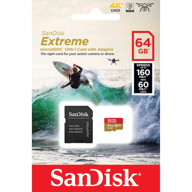 SanDisk MicroSDXC Extreme 64 GB hukommelseskort
