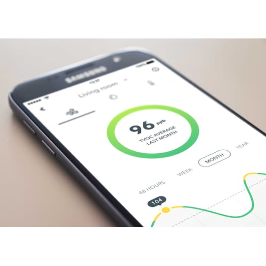 Airthings Wave Mini smart luftkvalitets- og skimmelrisikomåler 292