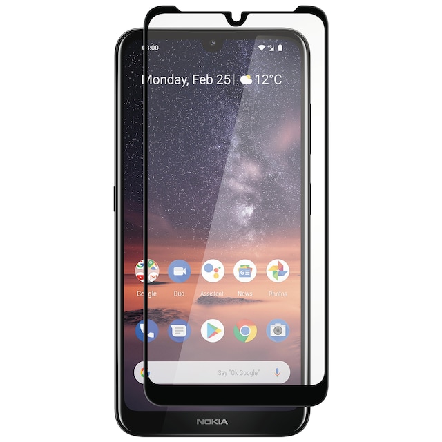 Panzer Full-Fit Nokia 3.2 skærmbeskyttelse (sort)