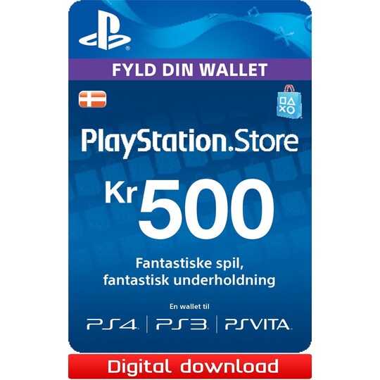 Wallet Top-up: 500 DKK (DK) - Playstation 4,Playstation 3,Playstation |  Elgiganten