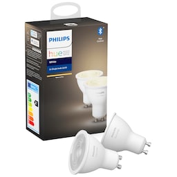 Philips Hue White LED-lys 6W GU10 - 2-pak