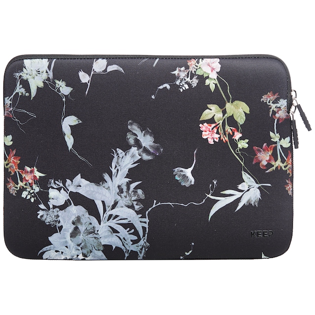 KEEP 13" MacBook sleeve (black flower)