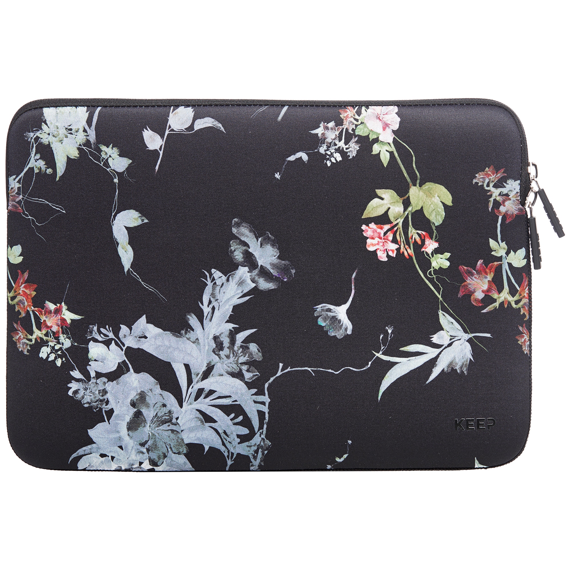 KEEP 13" MacBook sleeve (black flower) | Elgiganten