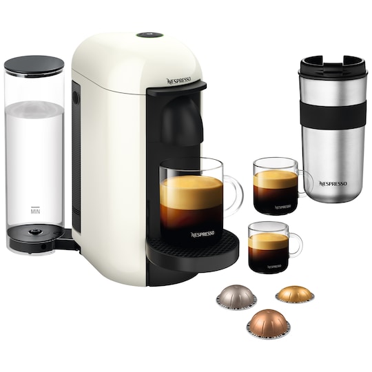 Nespresso VertuoPlus kaffekapselmaskine (hvid) | Elgiganten