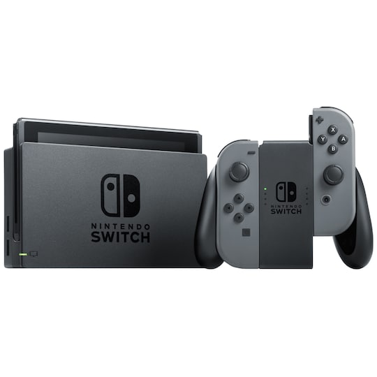 Nintendo Switch spillekonsol 2019 med grå Joy-Con controllers | Elgiganten