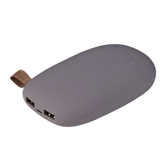 GreyLime Power Stone, 10400 mAh powerbank, 2 USB udgange, Grå | Elgiganten