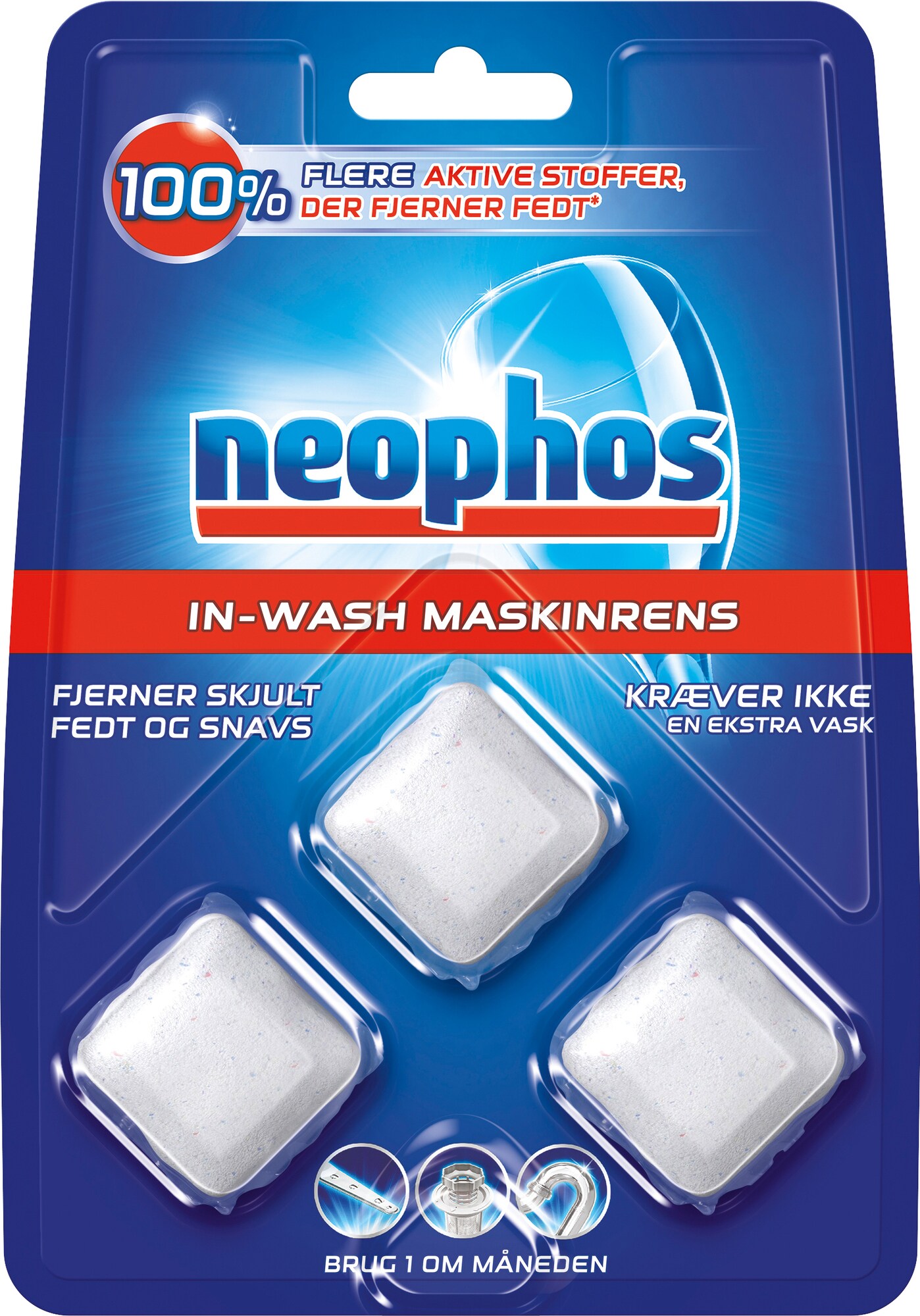Neophos opvaskemaskine rensemiddel til vask (3 stk.) 3075544 | Elgiganten