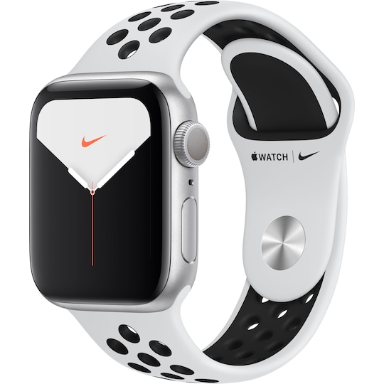 Apple Watch Series 5 Nike+ 40mm (sølv alu/sort Nike sportsrem) | Elgiganten