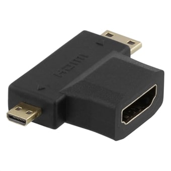 HDMI-Adapter HDMI-hun - Mini HDMI-han - Micro HDMI-H-han | Elgiganten