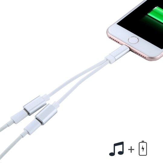 Dobbelt Lade / Mic / Headset Adapter iPhone 8 / 7 | Elgiganten