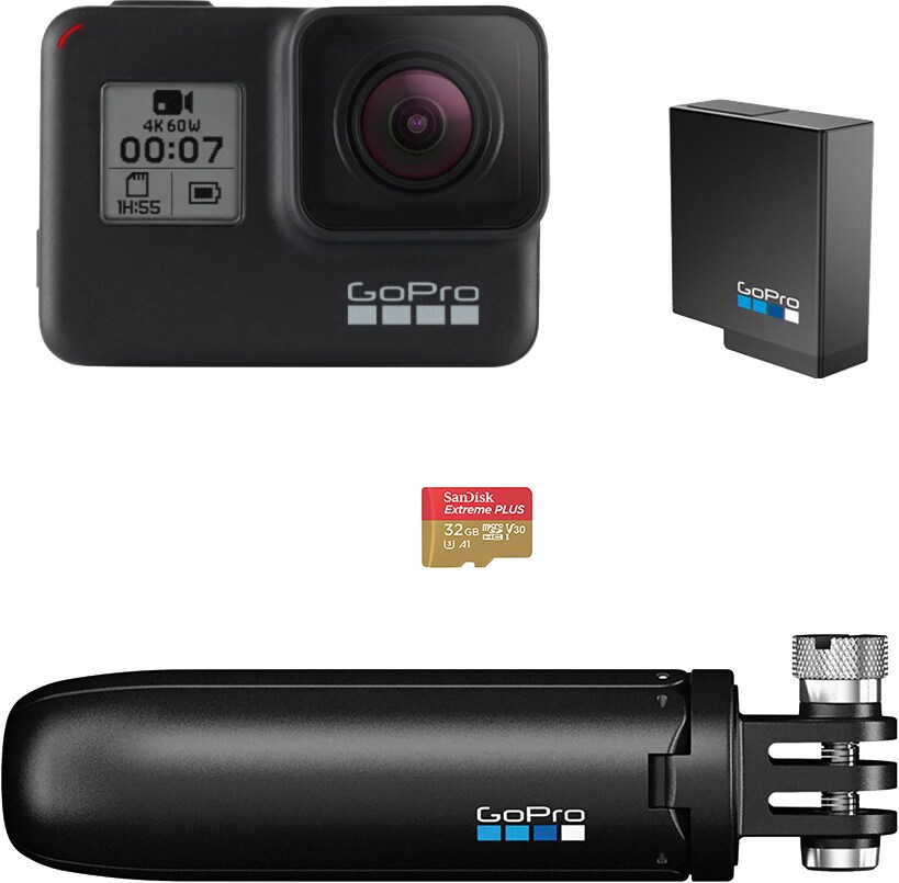 GoPro Hero 7 Black kamera + Bundlepakke | Elgiganten