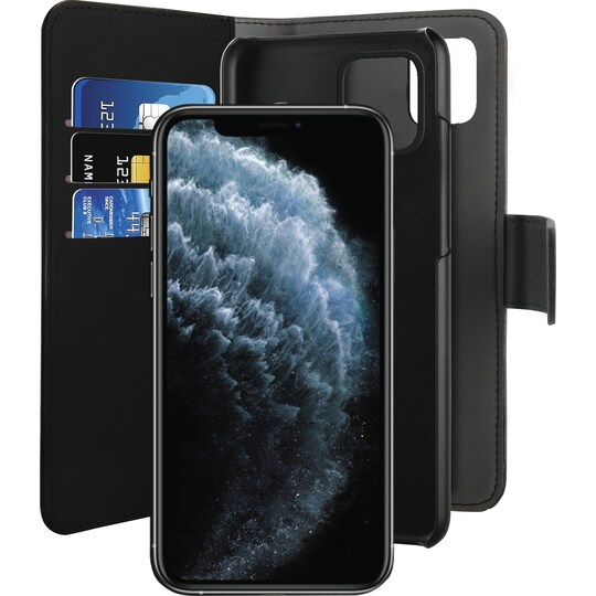 Puro 2-i-1 cover med pung til iPhone 11 Pro Max (sort) | Elgiganten