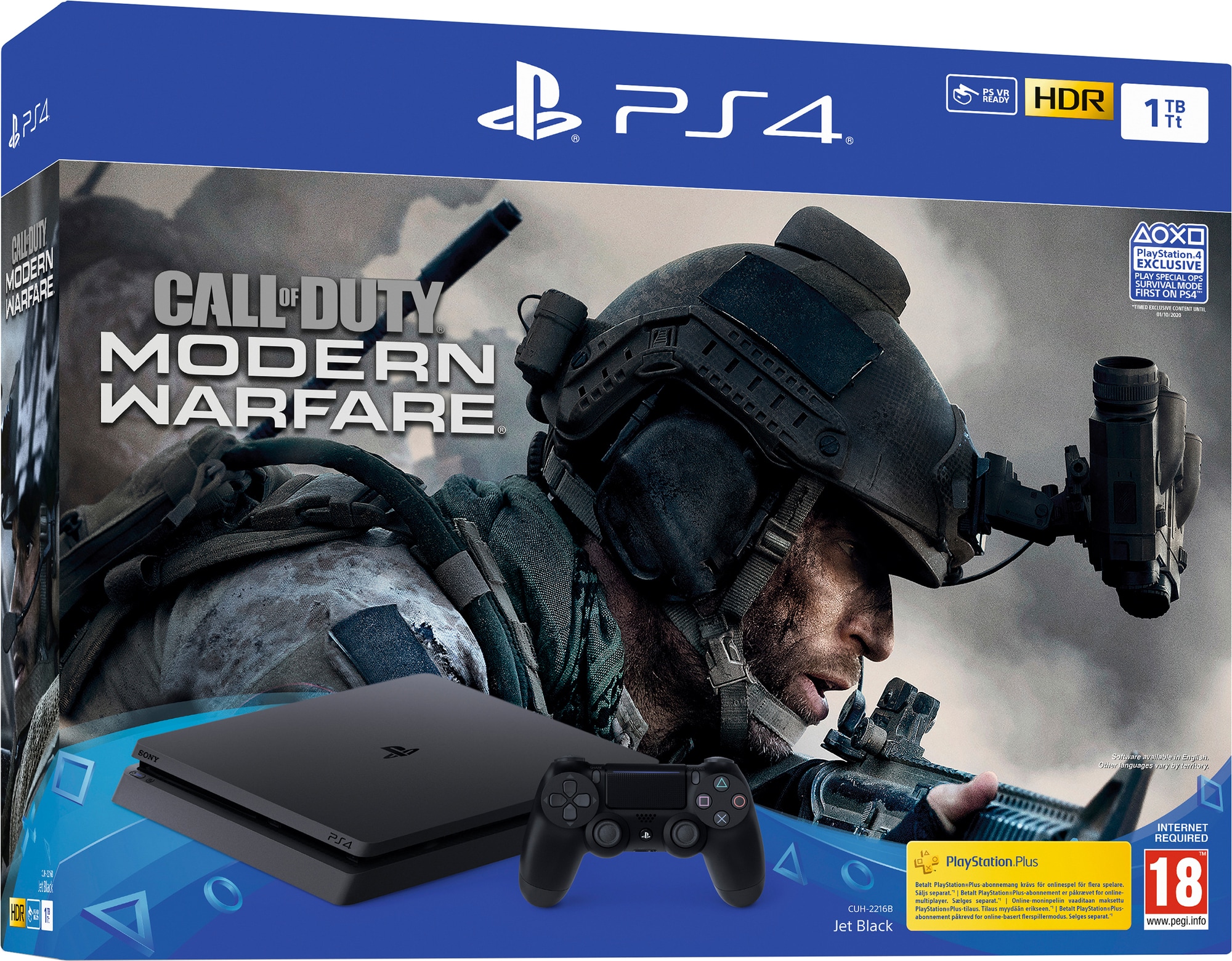 PlayStation 4 Slim 1 TB: Call of Duty: Modern Warfare spil-bundle |  Elgiganten