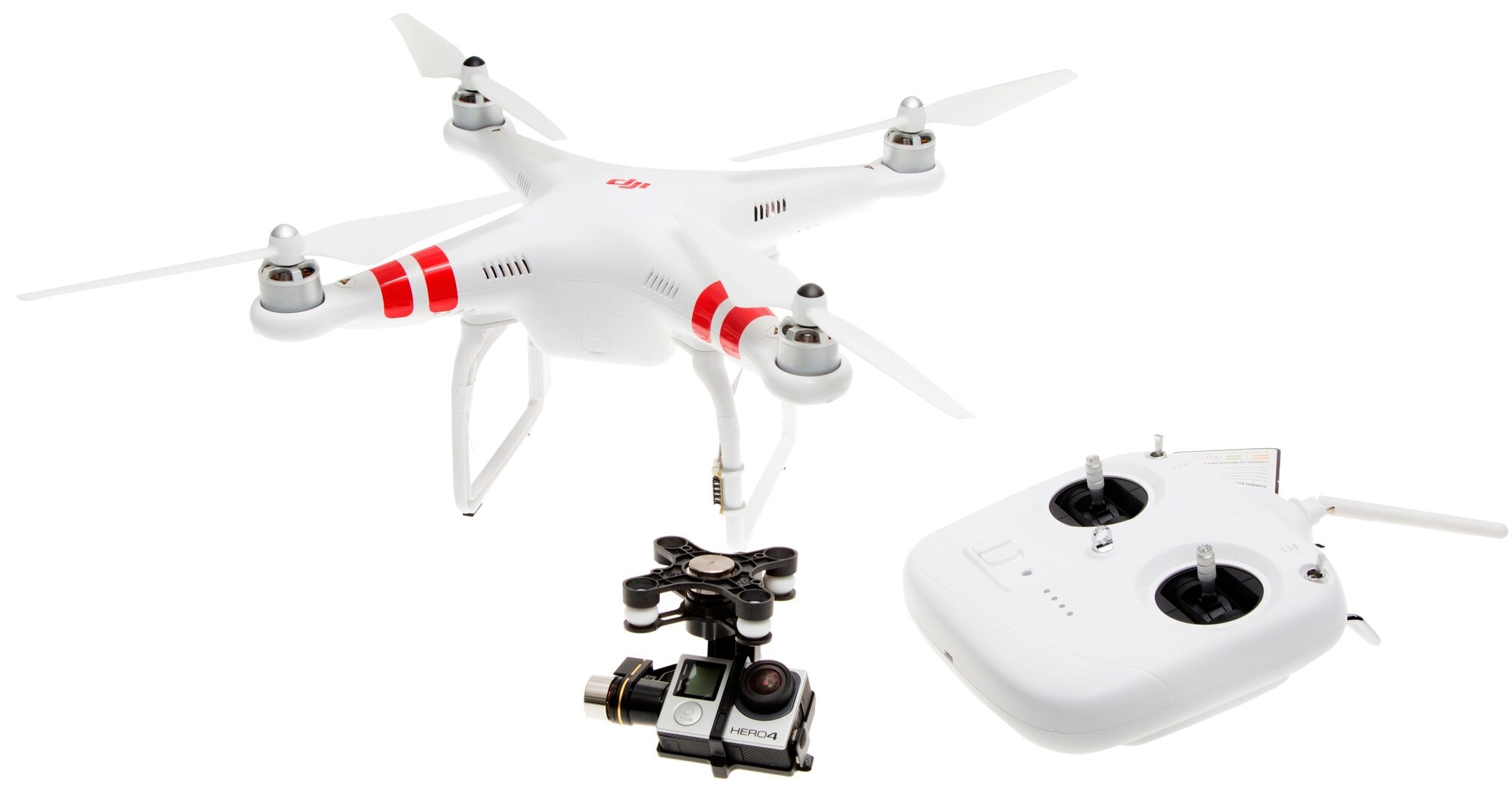 DJI Phantom 2 V.2 drone inkl. controller og H4-3D gimbal - Droner og  tilbehør - Elgiganten