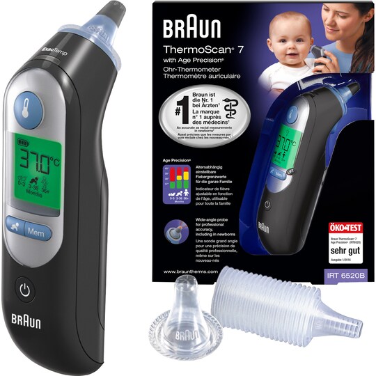 Braun ThermoScan 7 Age Precision øretermometer IRT6520BWE (sort) |  Elgiganten