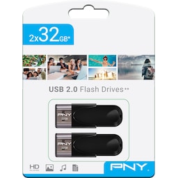 PNY Attache 4 USB 2.0 USB-stik 32 GB 2-pak