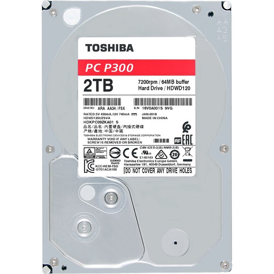 Toshiba P300 intern harddisk (2 TB) | Elgiganten