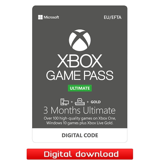 Xbox Game Pass Ultimate 3 måneders abonnement - til XBOX og PC | Elgiganten