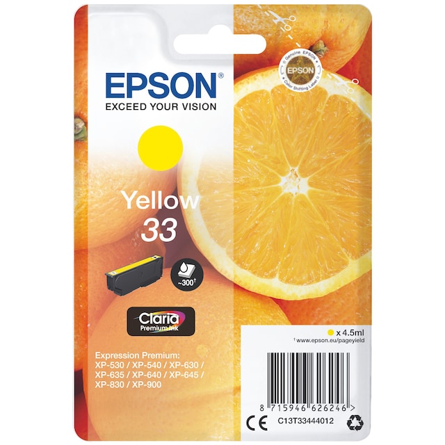 Epson blækpatron Claria Premium 33 Gul