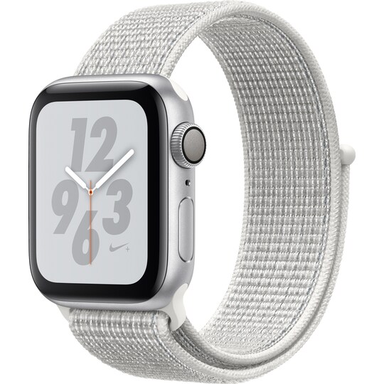 Apple Watch Series 4 Nike+ 40 mm (sølv alu/hvid sportsloop) | Elgiganten