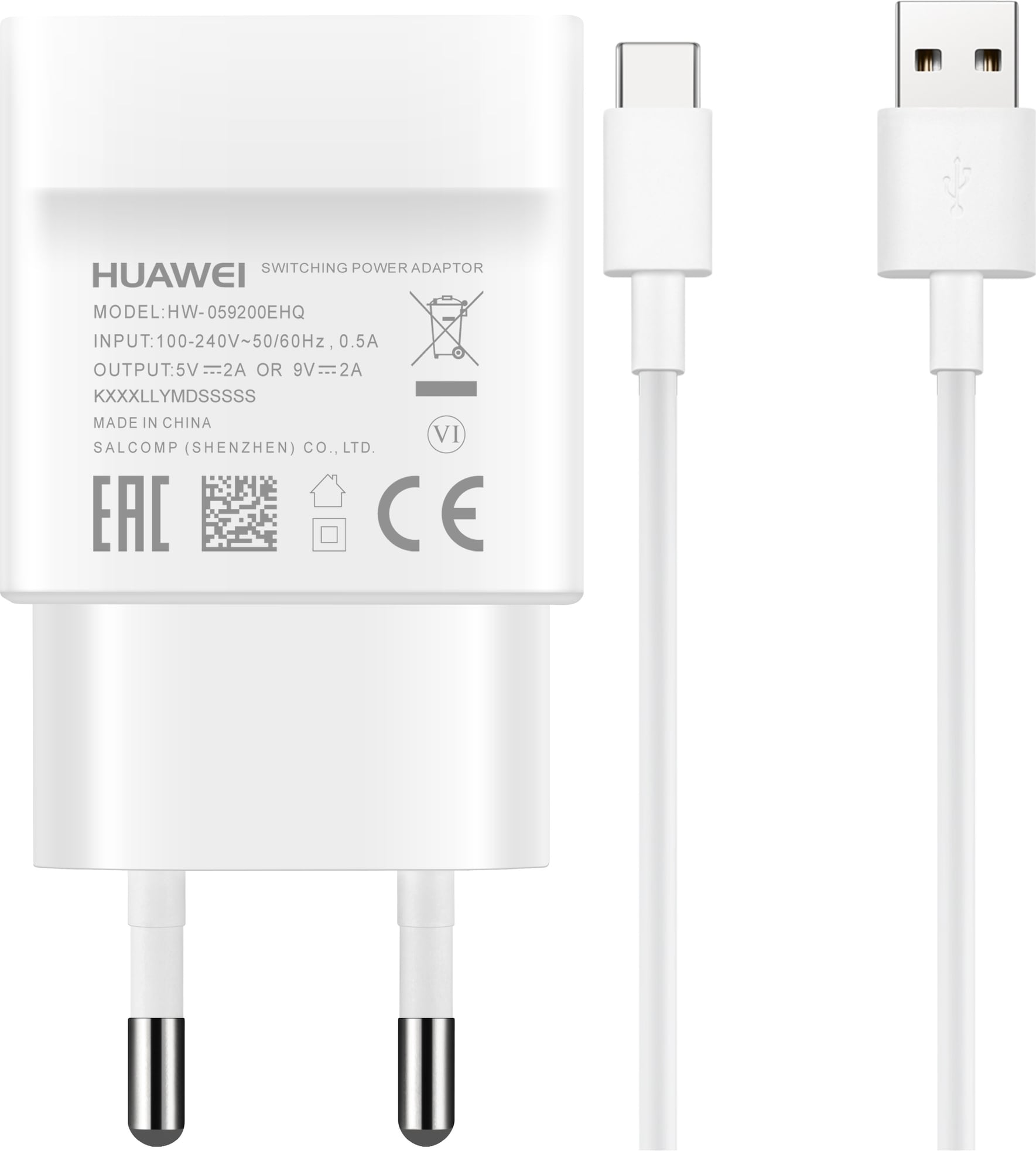 Huawei USB-C hurtig oplader til væg - hvid | Elgiganten