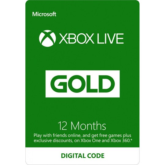 Xbox LIVE Prepaid 12 Mnd Gold Membership Card Download | Elgiganten
