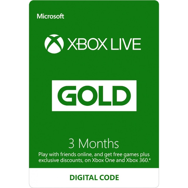 Xbox LIVE Prepaid 3 Month Gold Membership Card Download