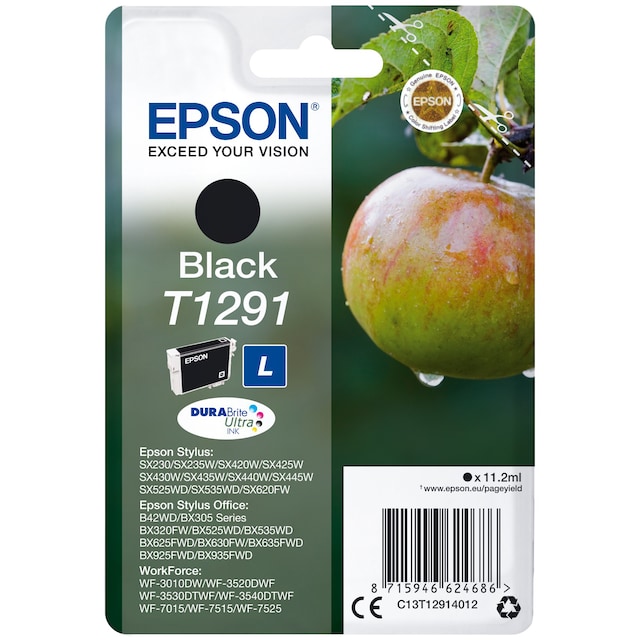 Epson blækpatron DuraBrite Ultra T129L Sort