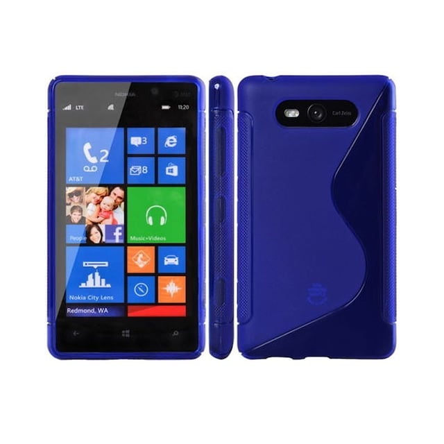 S-Line Silicone Cover til Nokia Lumia 820 (RM-825) : farve - blå