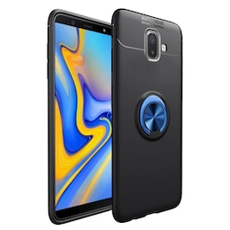 Slim Ring cover til Samsung Galaxy J6 Plus (SM-J610F)  - Sort / Blå